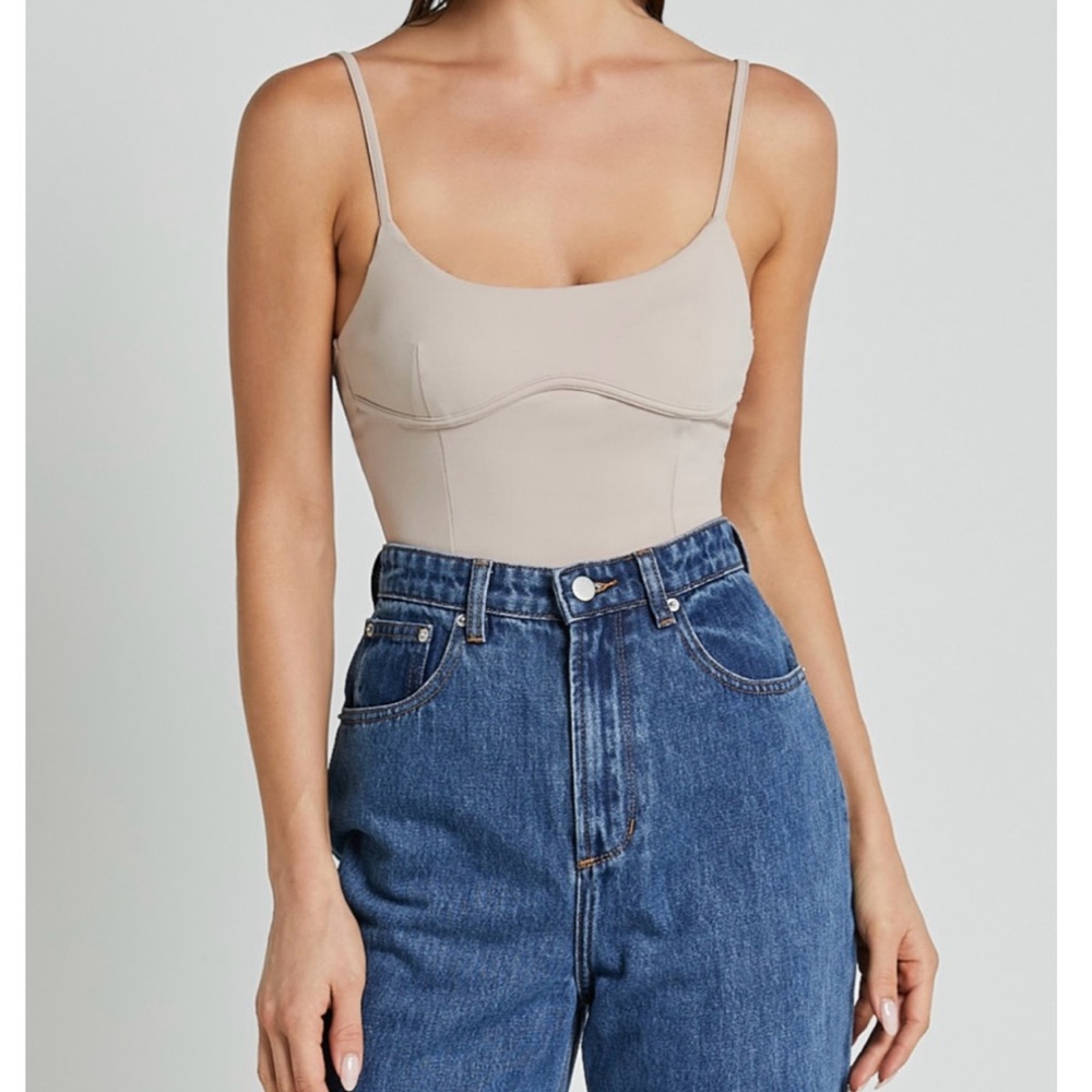 Beige Spaghetti Strap Bodysuit